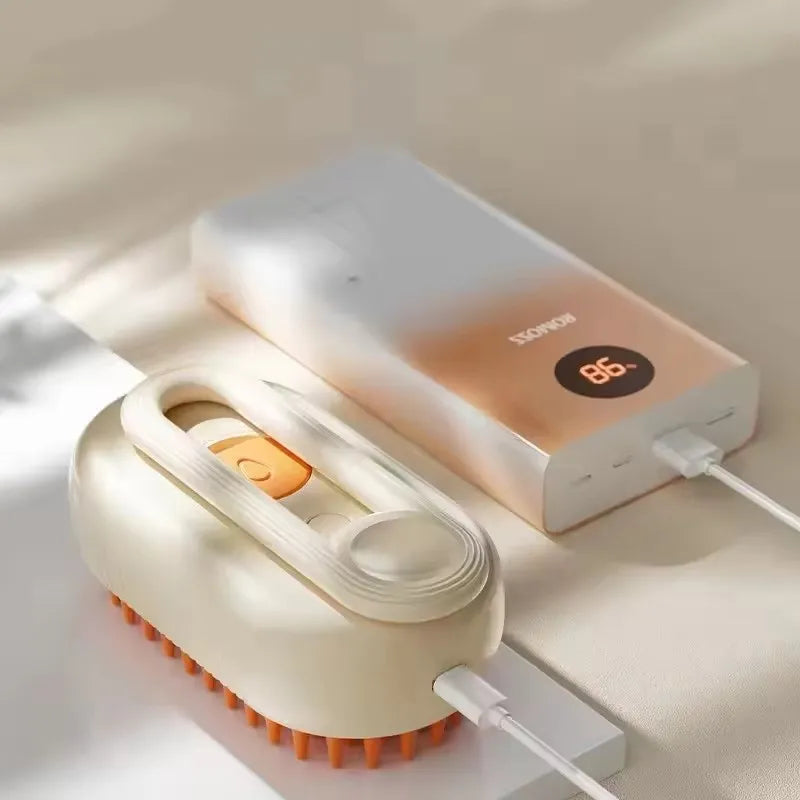 Brosse à vapeur pliable pour animaux – Soin & massage tout-en-un