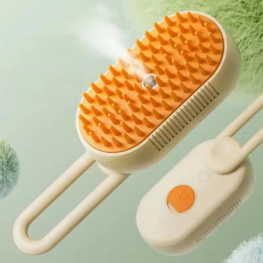 Brosse à vapeur pliable pour animaux – Soin & massage tout-en-un
