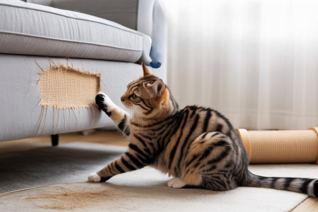 chat griffe canapé